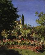 Claude Monet Garden in Bloom at Sainte-Adresse Norge oil painting reproduction